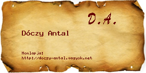Dóczy Antal névjegykártya